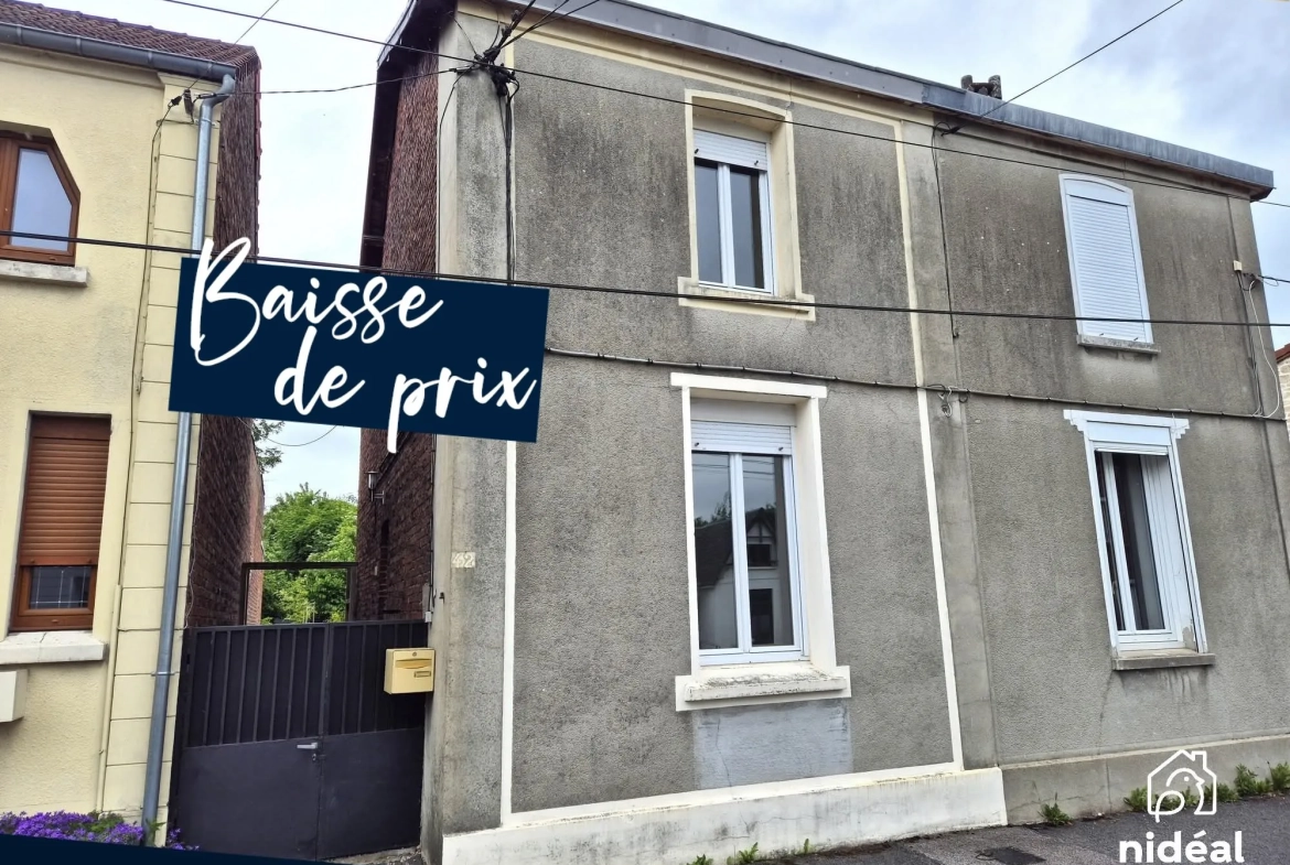 Maison semi-individuelle à vendre à Aulnoye-Aymeries – 62 m² avec terrain et cave 