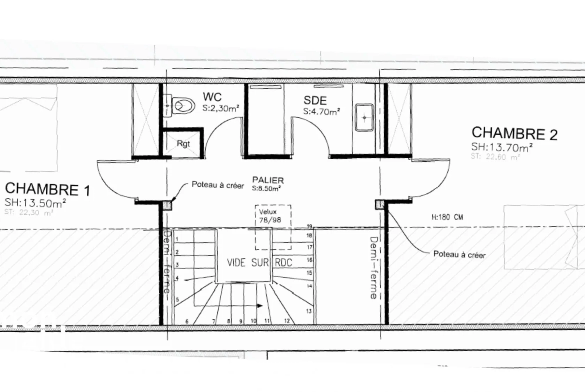 Maison à rénover de 80m² avec jardin et parking à Naujan et Postiac 