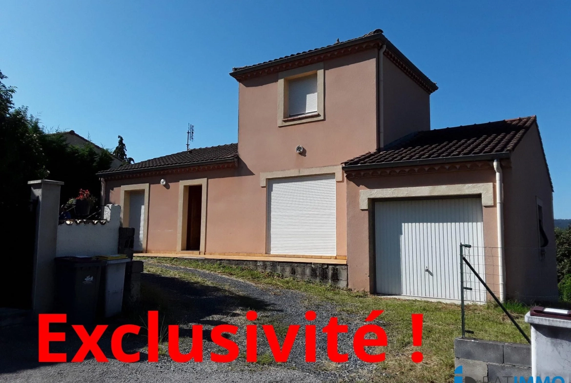 Villa individuelle avec 3 chambres et garage à Mazamet, Tarn 