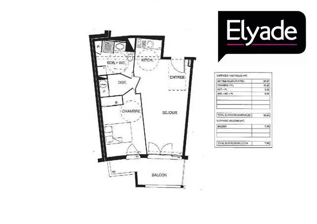 Appartement T2 à vendre à Bayonne – Exposition ouest, parking privé, calme et proche commodités 