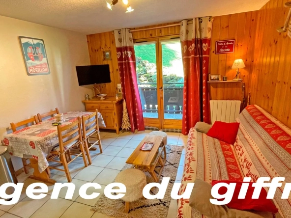Appartement 2 pièces à vendre à Morillon, résidence 'Clos des Oursons' avec jardin et cave