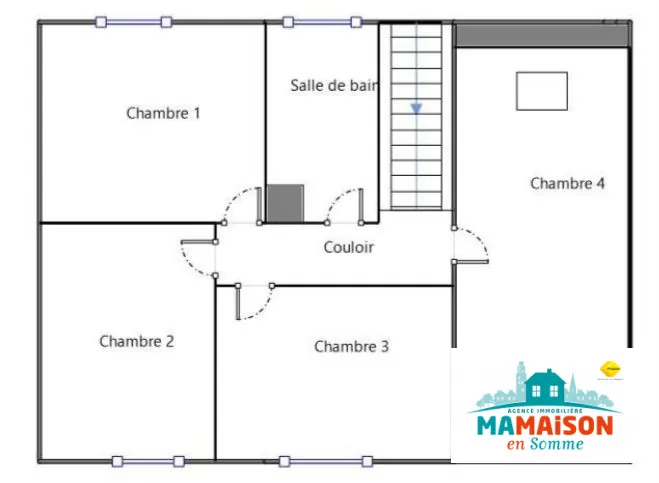 Maison semi-jumelée de 95 m² avec 4 chambres, garage et terrasse à Moreuil 