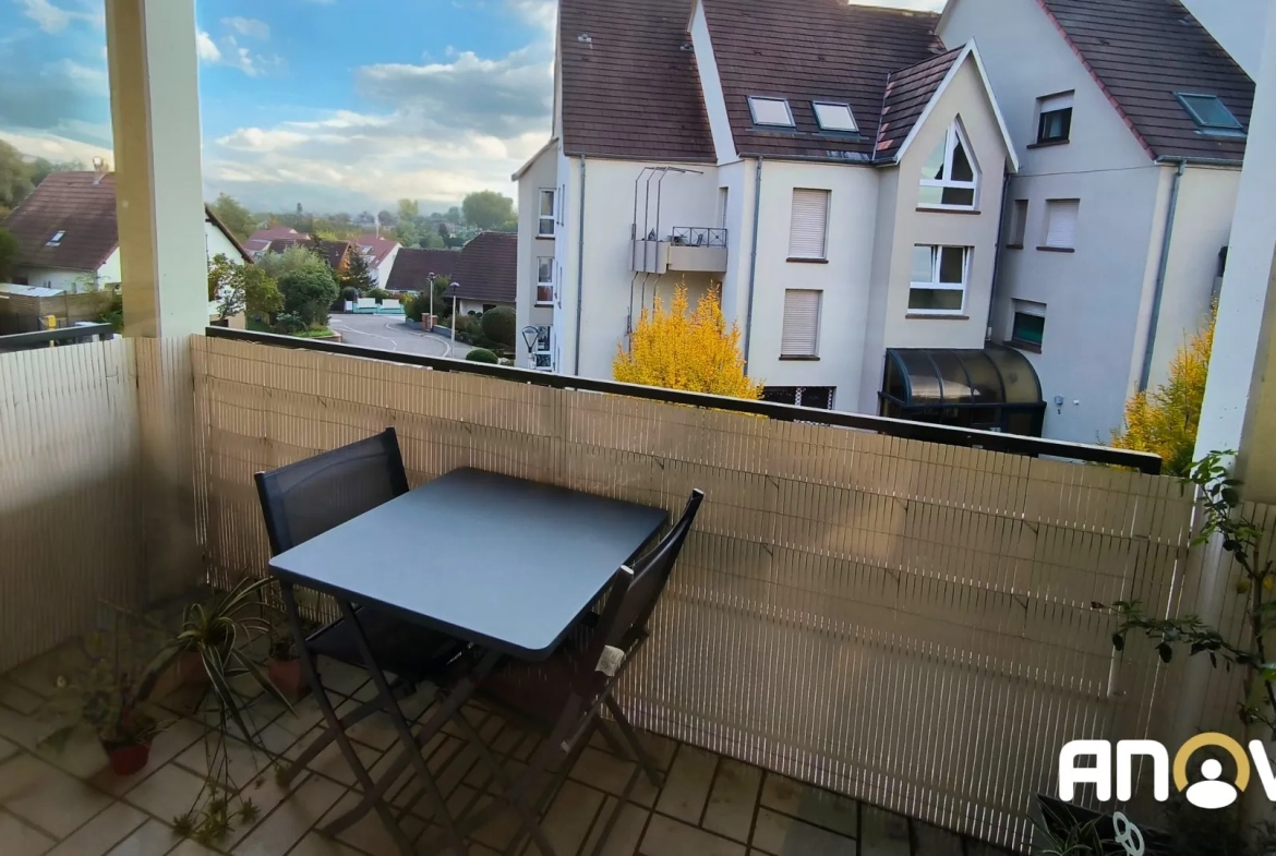Appartement 3 pièces de 70m² avec balcon et garage à Hochfelden 