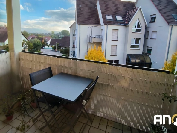 Appartement 3 pièces de 70m² avec balcon et garage à Hochfelden