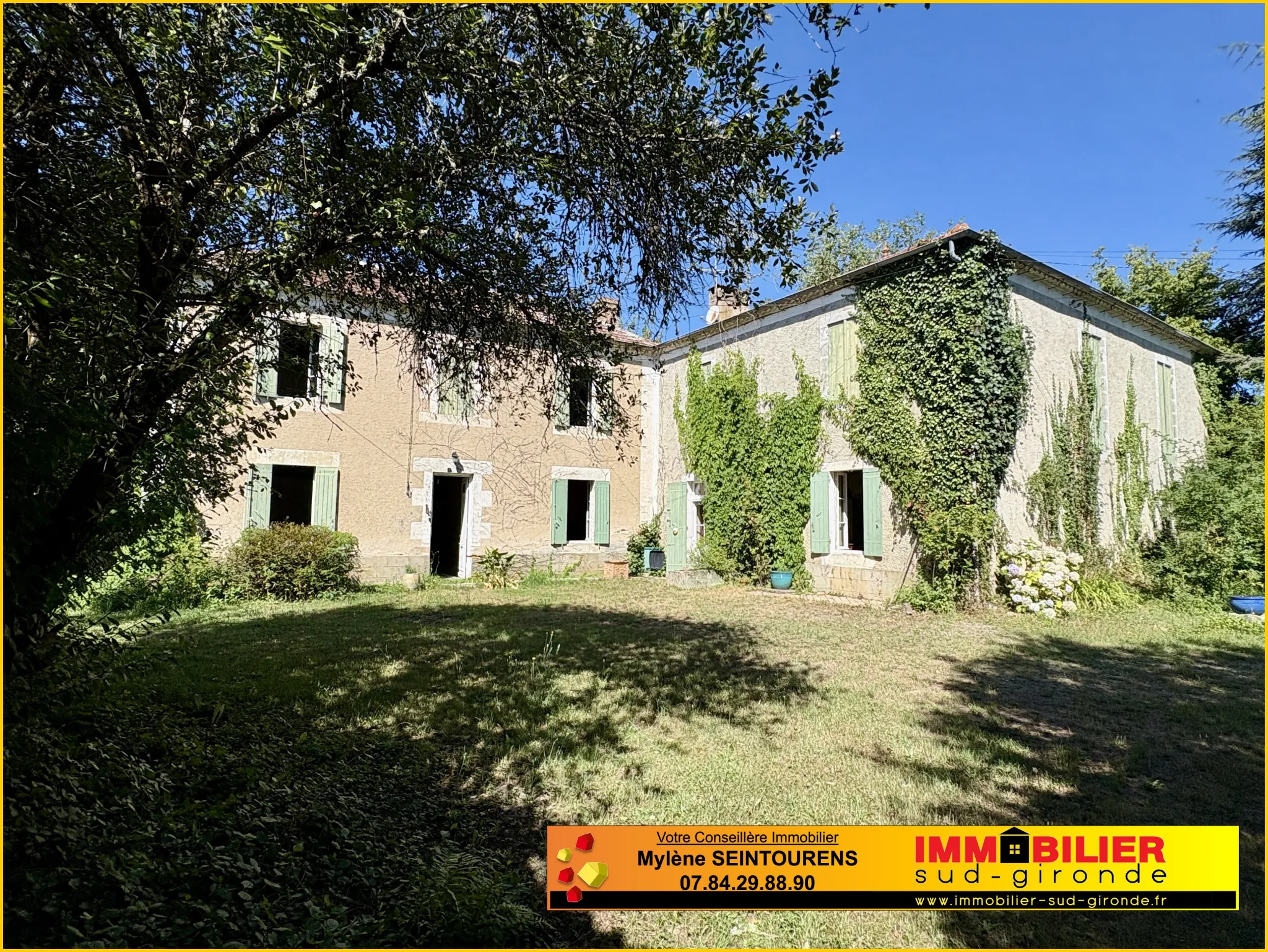 Charme d'une maison en pierre avec dépendances à Aillas - 176 m² habitables à rénover 