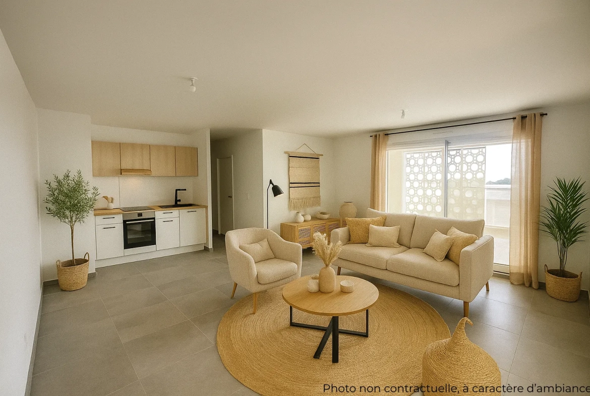 Appartement 4 pièces à vendre à Montpellier Prés d'Arènes, logement neuf avec loggia et parking 