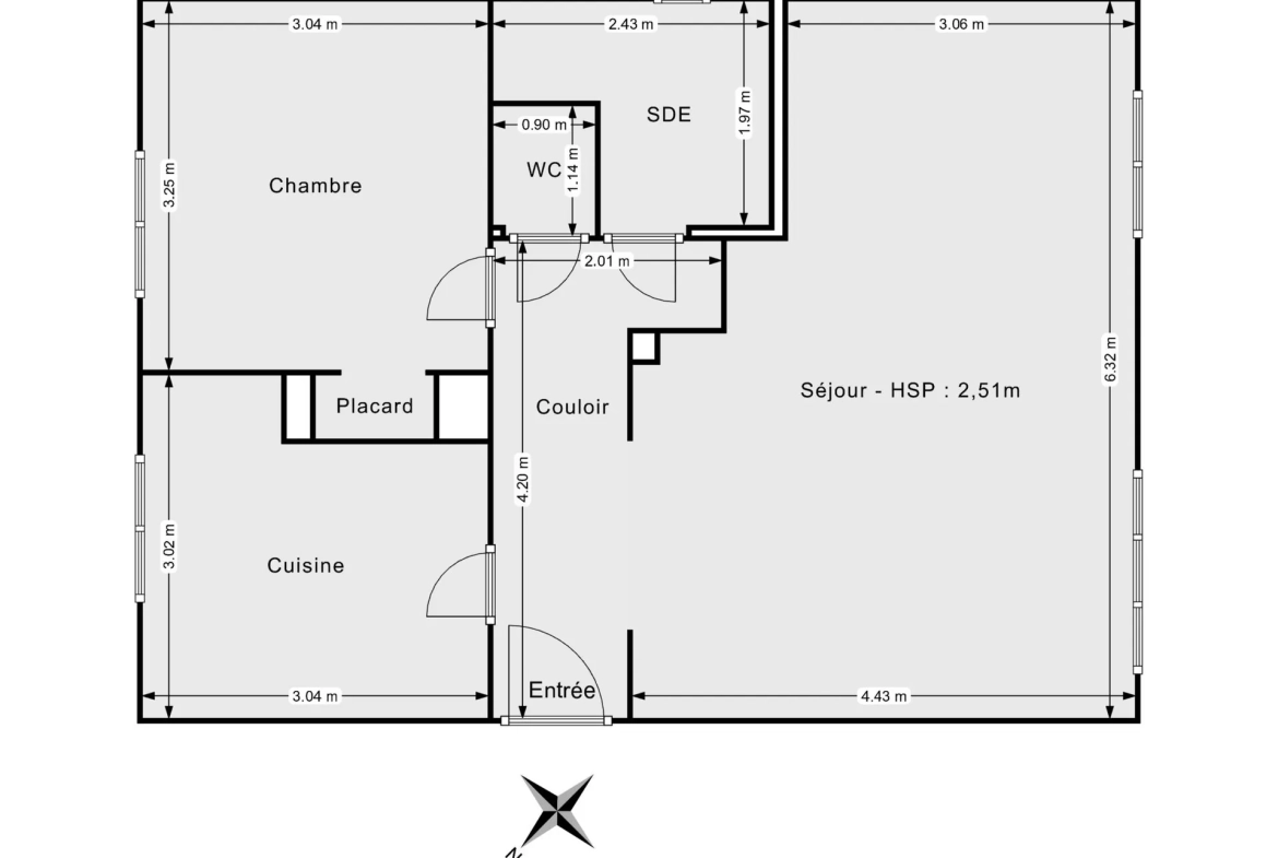 Appartement T2 lumineux de 53,19 m² à Lyon Cuire, secteur calme et proche transports 