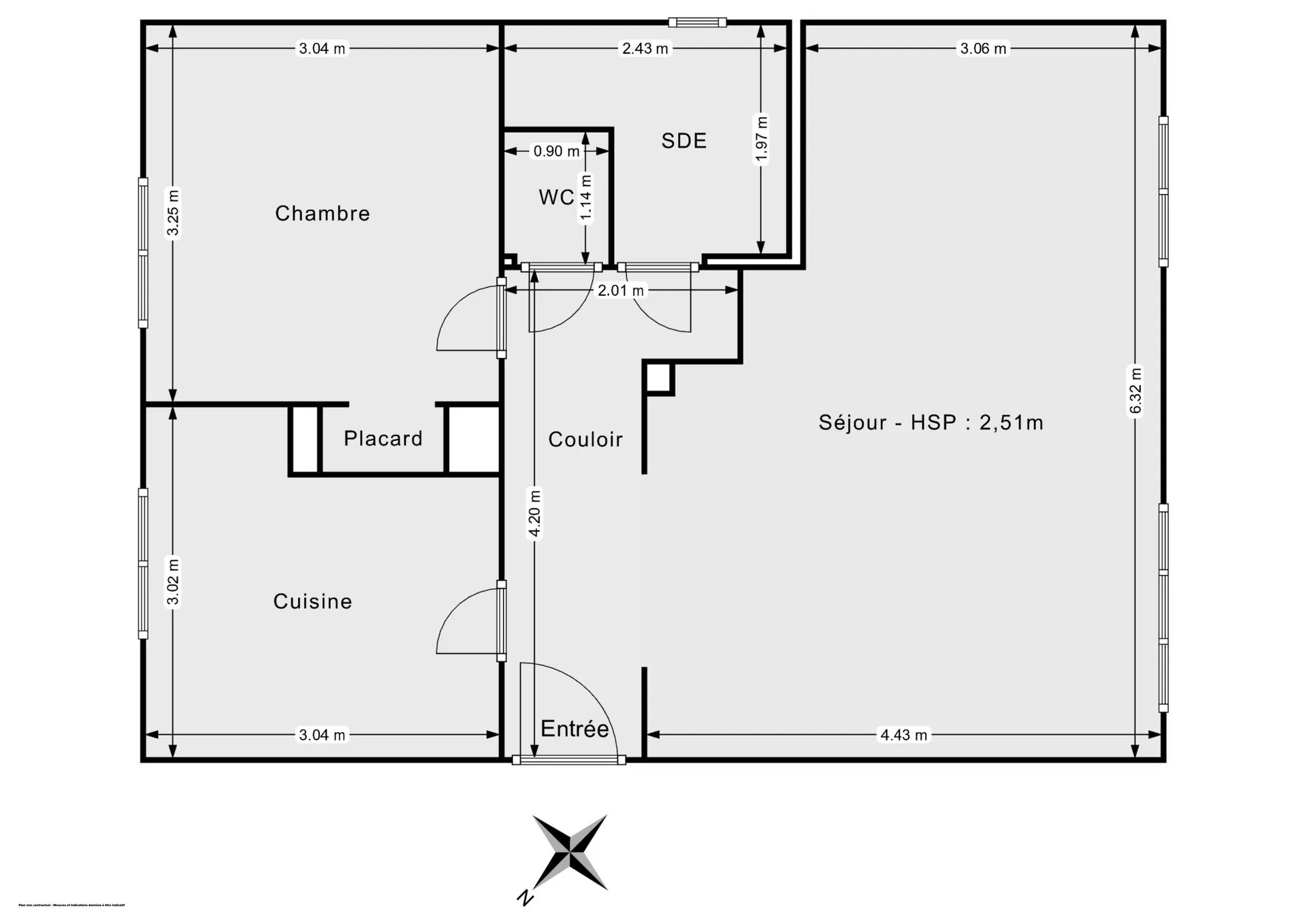 Appartement T2 lumineux de 53,19 m² à Lyon Cuire, secteur calme et proche transports 
