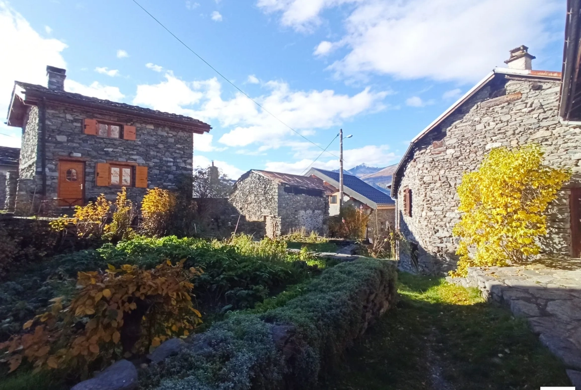 Ruelle typique du village Ancienne grange à rénover en Maurienne avec potentiel d'aménagement et vue exceptionnelle 