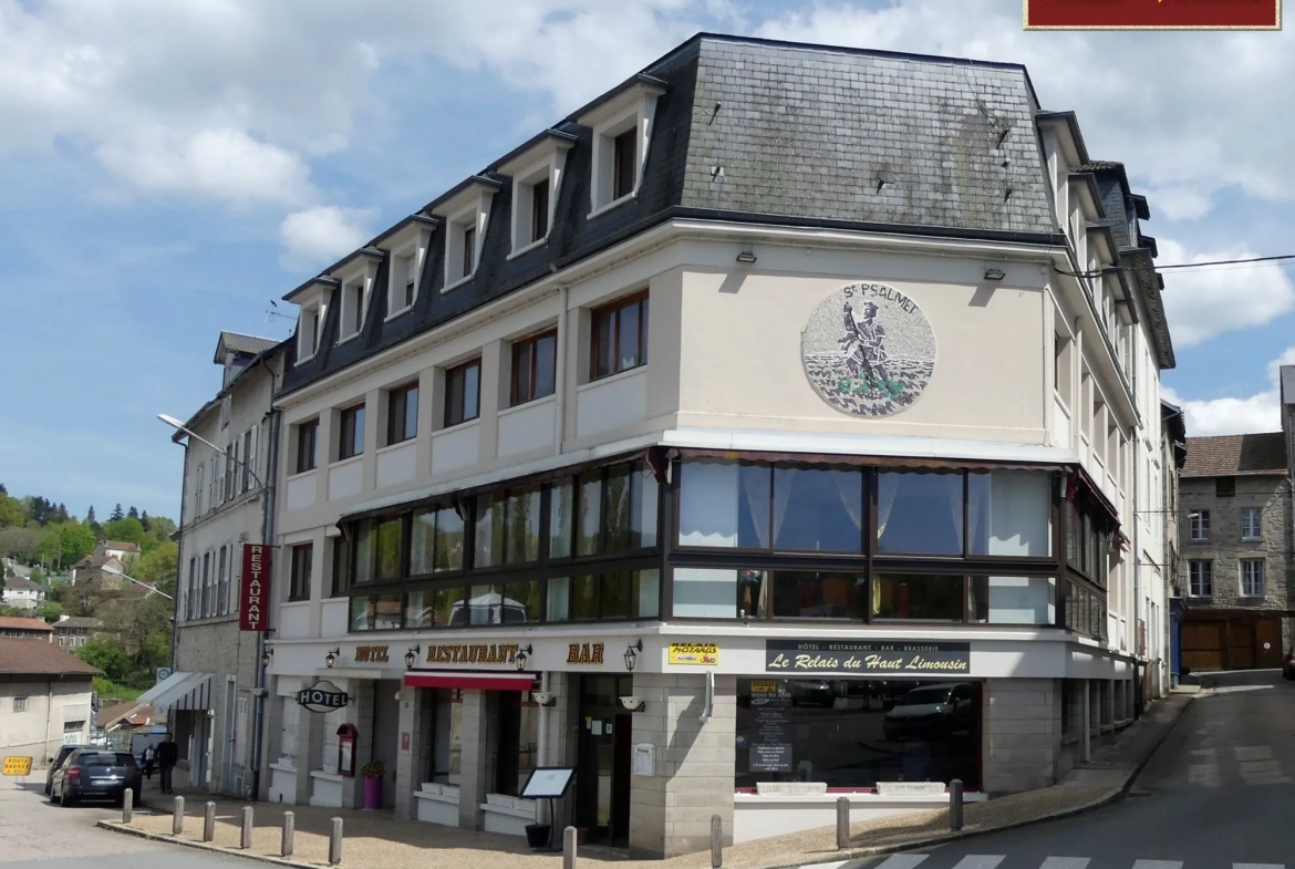Fonds de commerce hôtel, bar et restaurant à Eymoutiers dans un village de caractère 