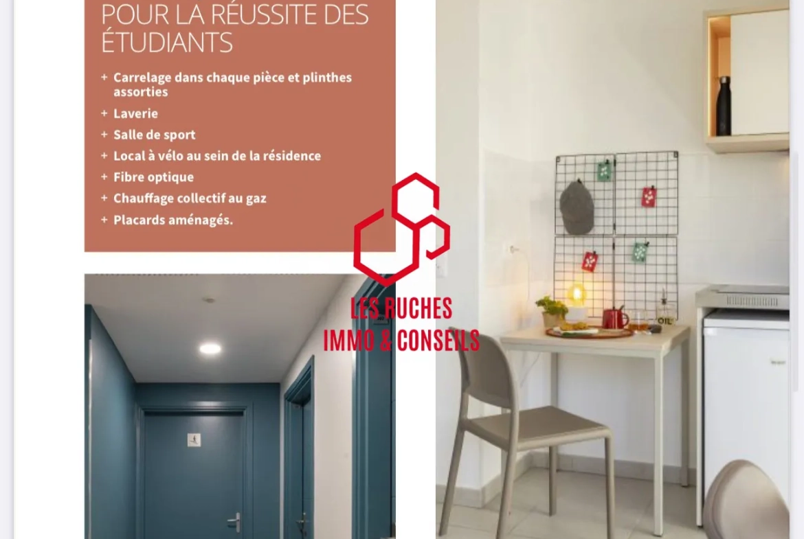 Appartement T1 de 22,96 m² à vendre à Nice, centre-ville proche commodités 