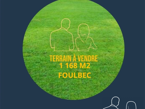 Terrain constructible à Foulbec (Eure) - Viabilisé et plat, 1168 m²