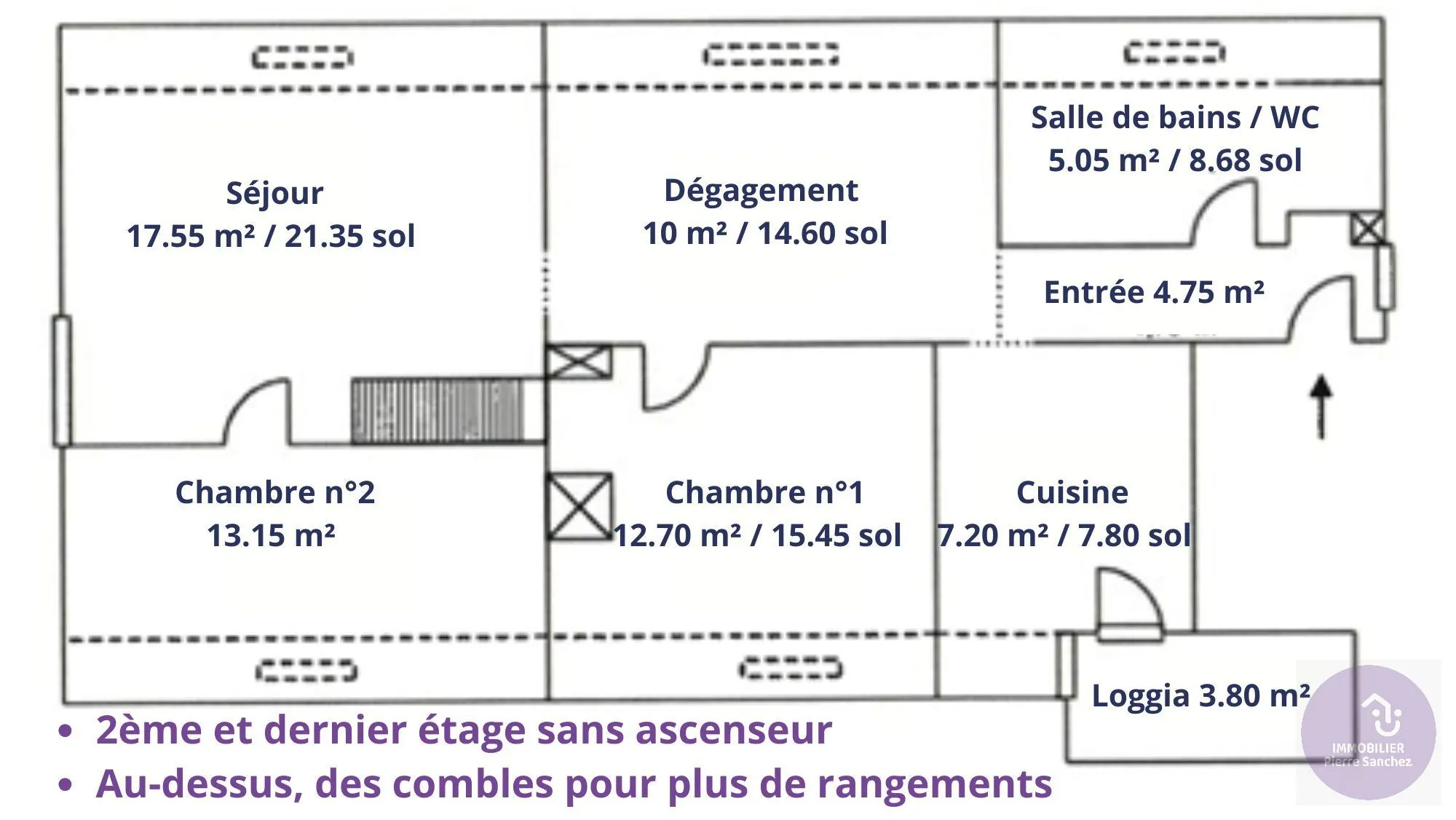 Appartement traversant lumineux de 70,40 m² avec loggia à Gresswiller 