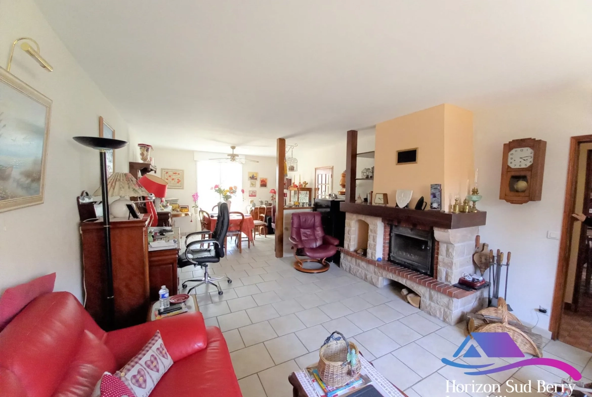 salon séjour Maison rénovée avec jardin et garage dans le Sud du Berry 