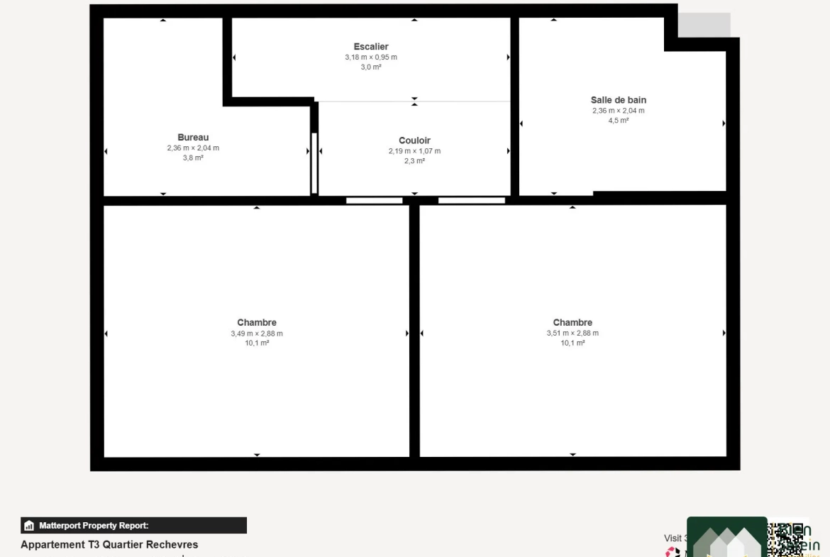 Appartement duplex avec jardin et terrasse à Chartres – Logement 3 pièces 