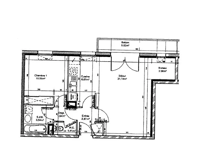 Appartement T2 lumineux de 50,72 m² à Argentan avec balcon et parking 