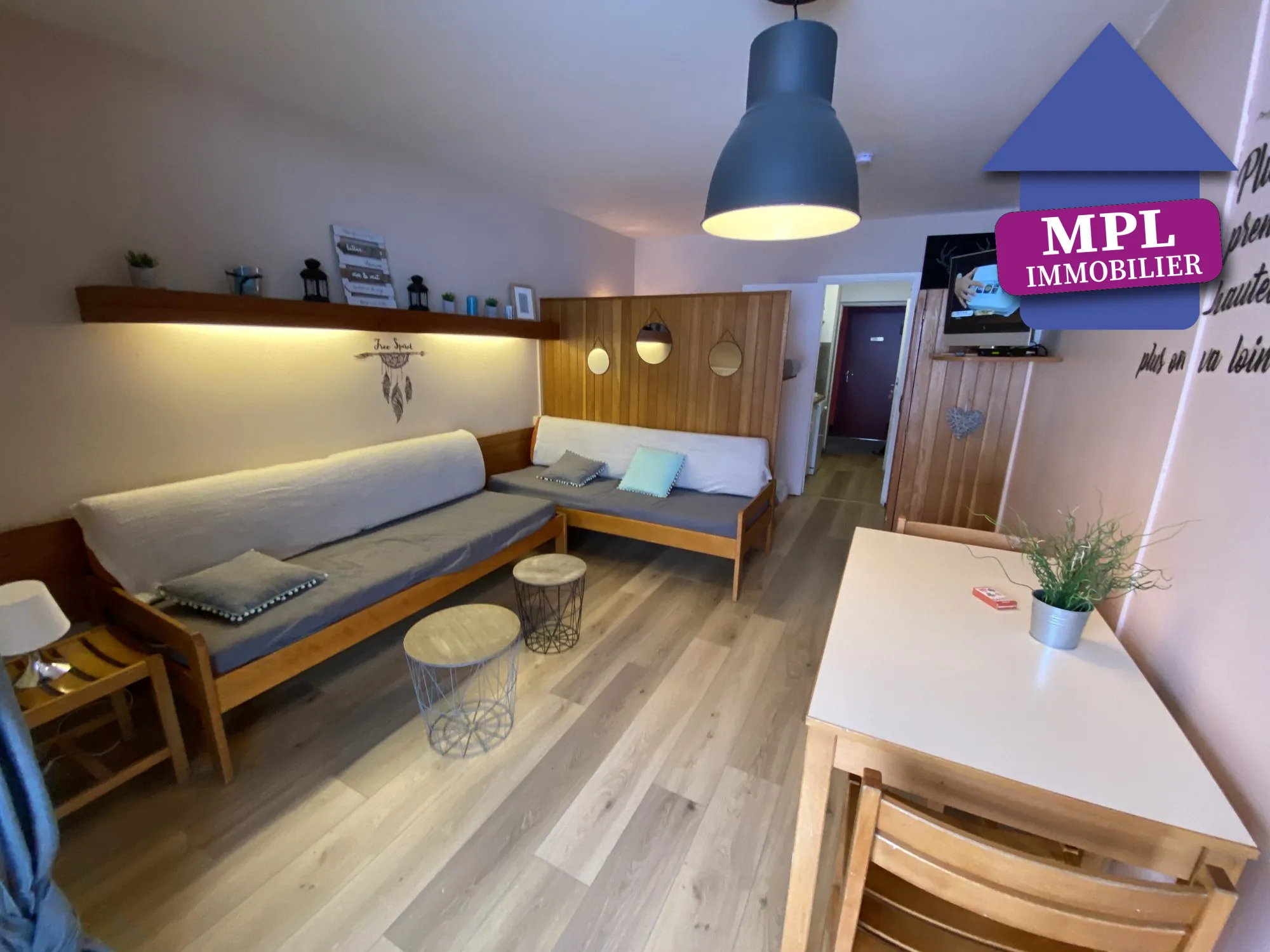 Charmant studio meublé de 26 m² avec terrasse à Dévoluy, vue montagne 