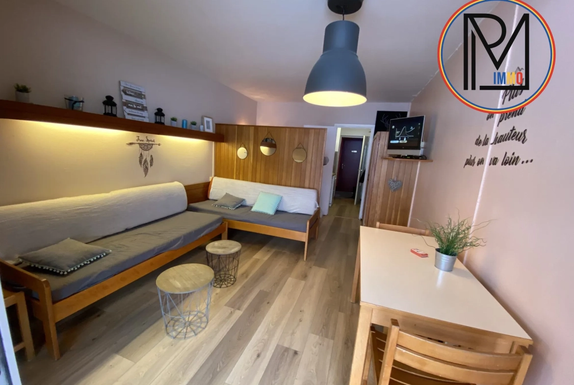 Charmant studio meublé de 26 m² avec terrasse à Dévoluy, vue montagne 