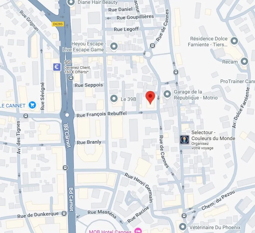 Garage de 13 m² au Cannet en demi sous-sol, accès facile 