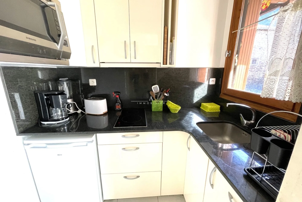 Appartement T2 rénové avec jardin à Luchon, vue dégagée, parking privé 