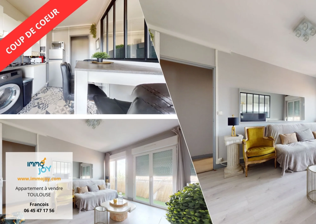 Bel appartement T2 à vendre à Toulouse avec balcon et parking privé
