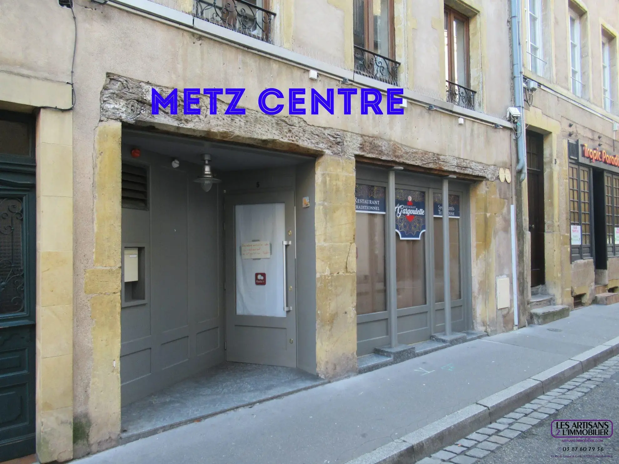 Mur commercial à vendre à Metz centre avec cave et ancienne activité de restaurant 