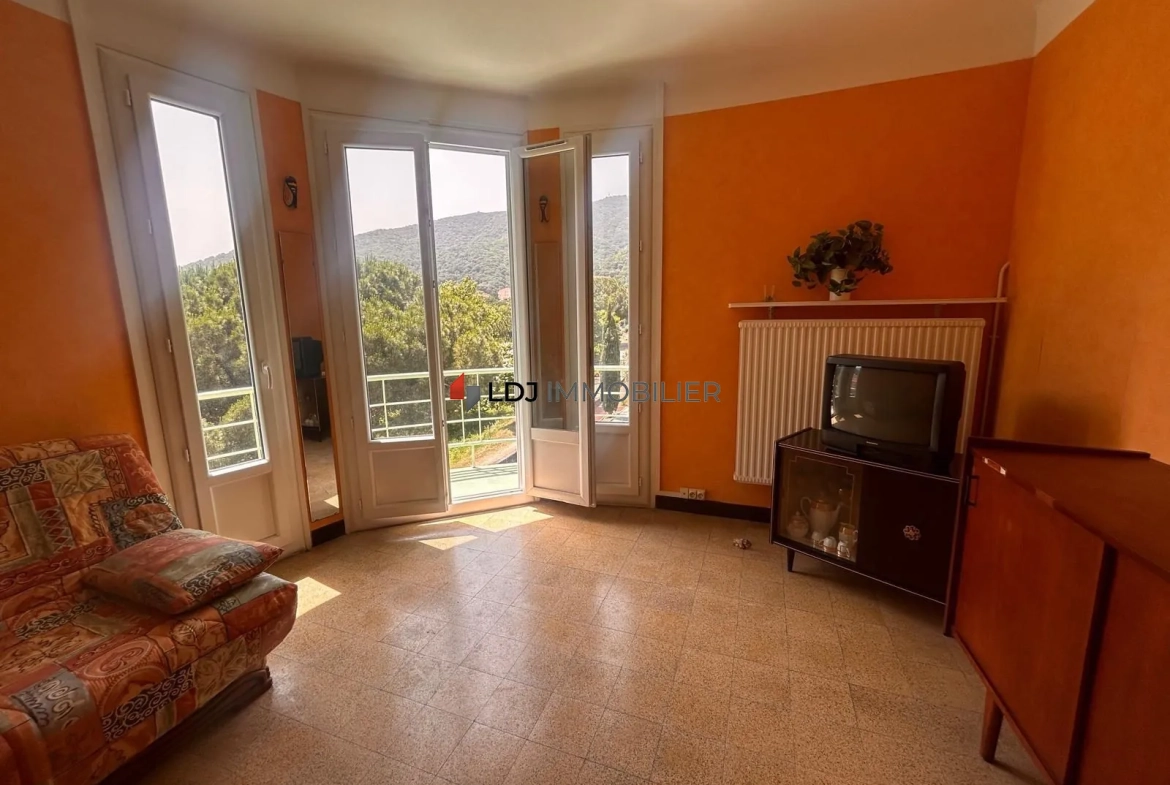 Appartement T2 meublé avec vue dégagée et balcon à Amélie-les-Bains-Palalda 
