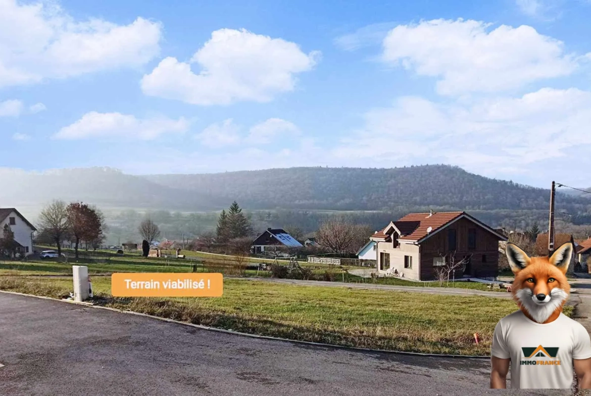 Terrain à bâtir à Cléron 769 m², vue dégagée, lotissement calme 