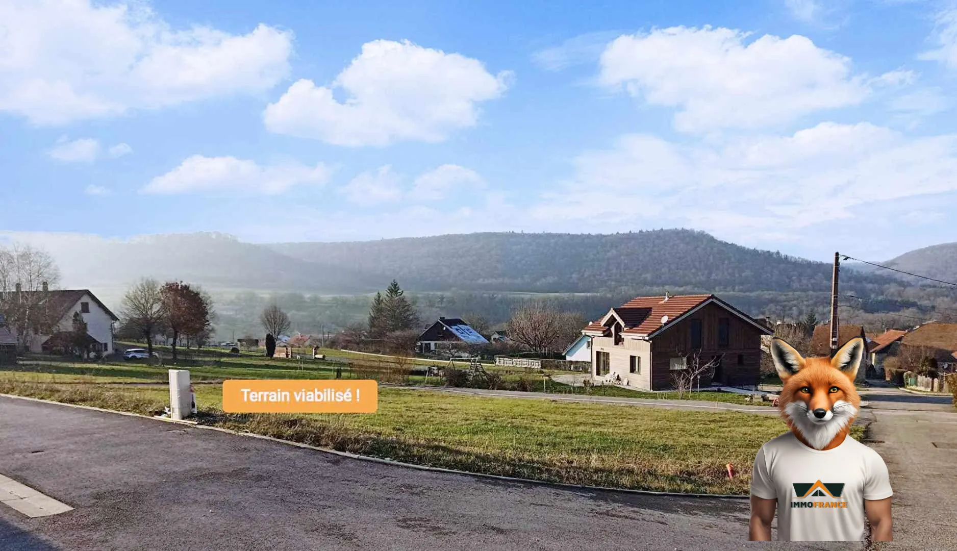 Terrain à bâtir à Cléron 769 m², vue dégagée, lotissement calme 