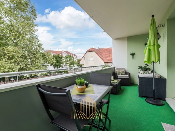 Appartement F2 à vendre à Haguenau proche du centre hospitalier avec terrasse et garage
