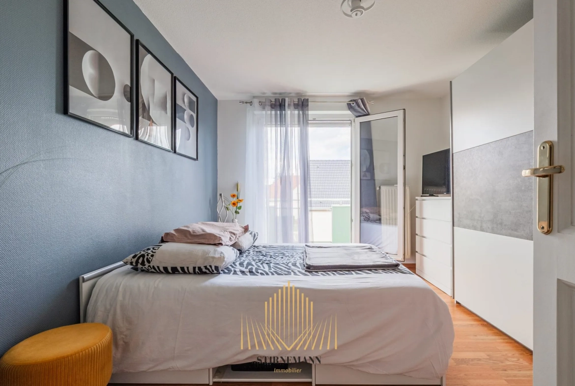 Appartement F2 à vendre à Haguenau proche du centre hospitalier avec terrasse et garage 