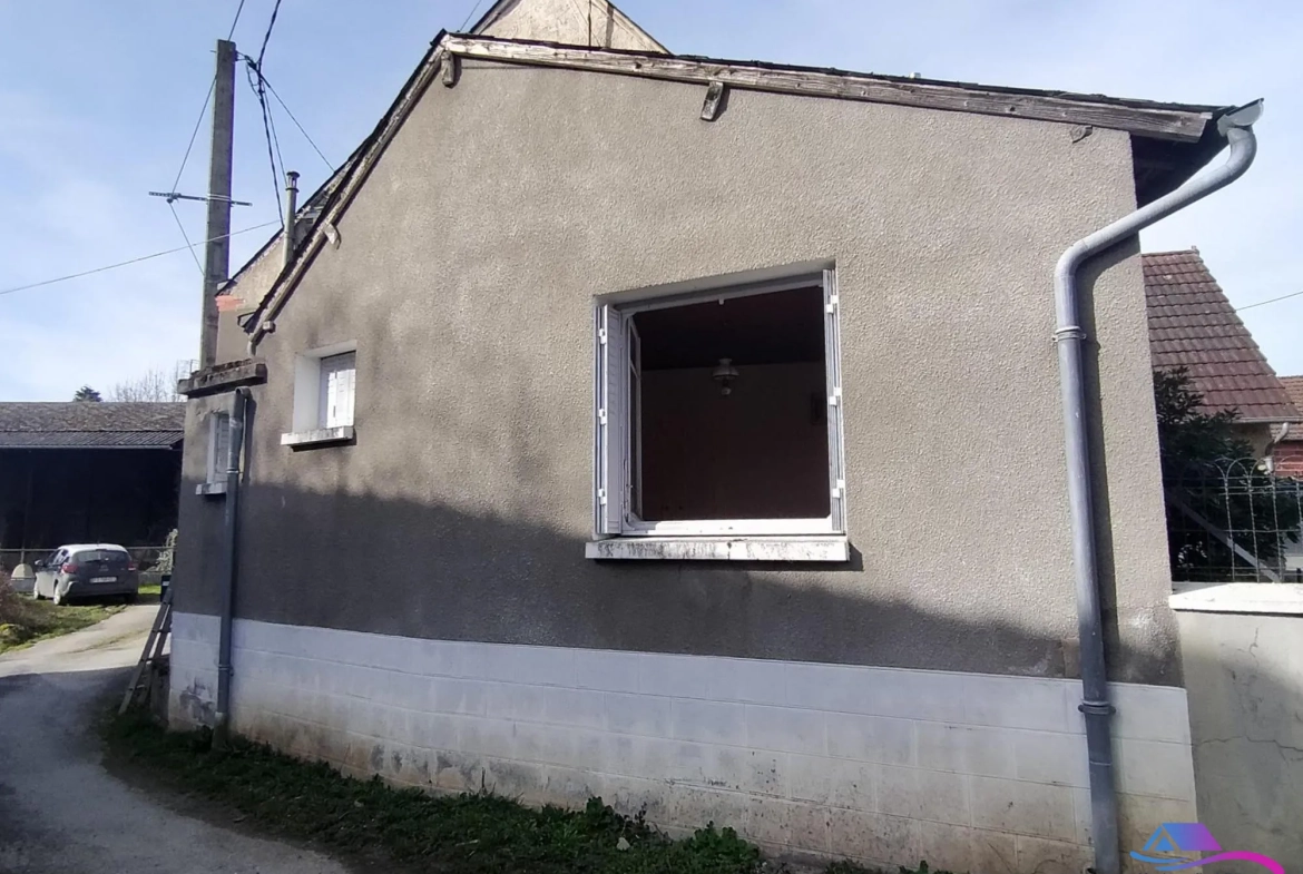 pignon Maison de campagne à rénover avec jardin, calme proche Boussac et Sainte-Sévère-sur-Indre 
