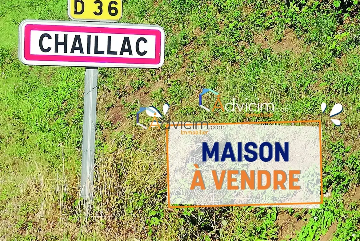 Maison à vendre à Chaillac de 127m² avec sous-sol et proximité du bourg 