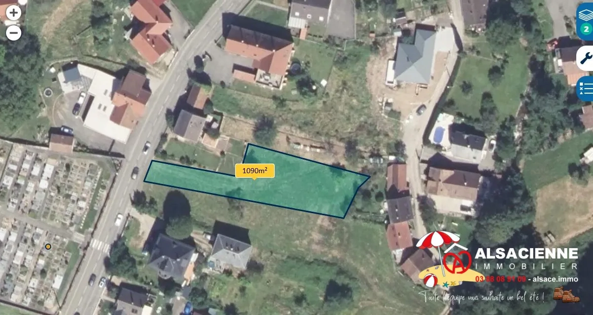 Terrain constructible de plus de 25 ares à Soulzeren près de Munster 