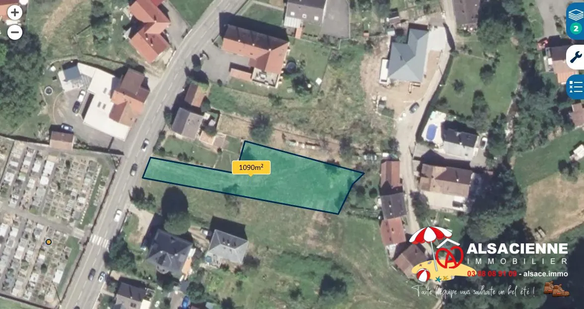 Terrain constructible de plus de 25 ares à Soulzeren près de Munster 