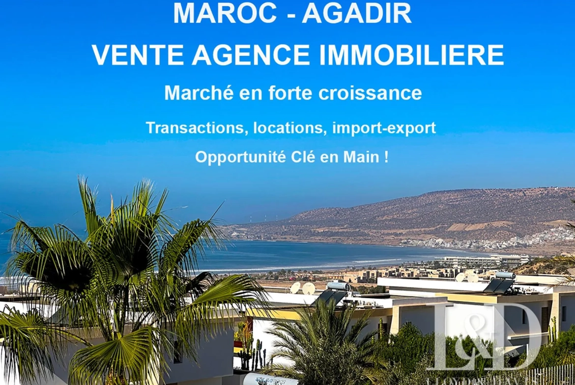 SARL, avec domiciliation et titre déposé Vente d'une SARL agence immobilière à Agadir – Opportunité à saisir 