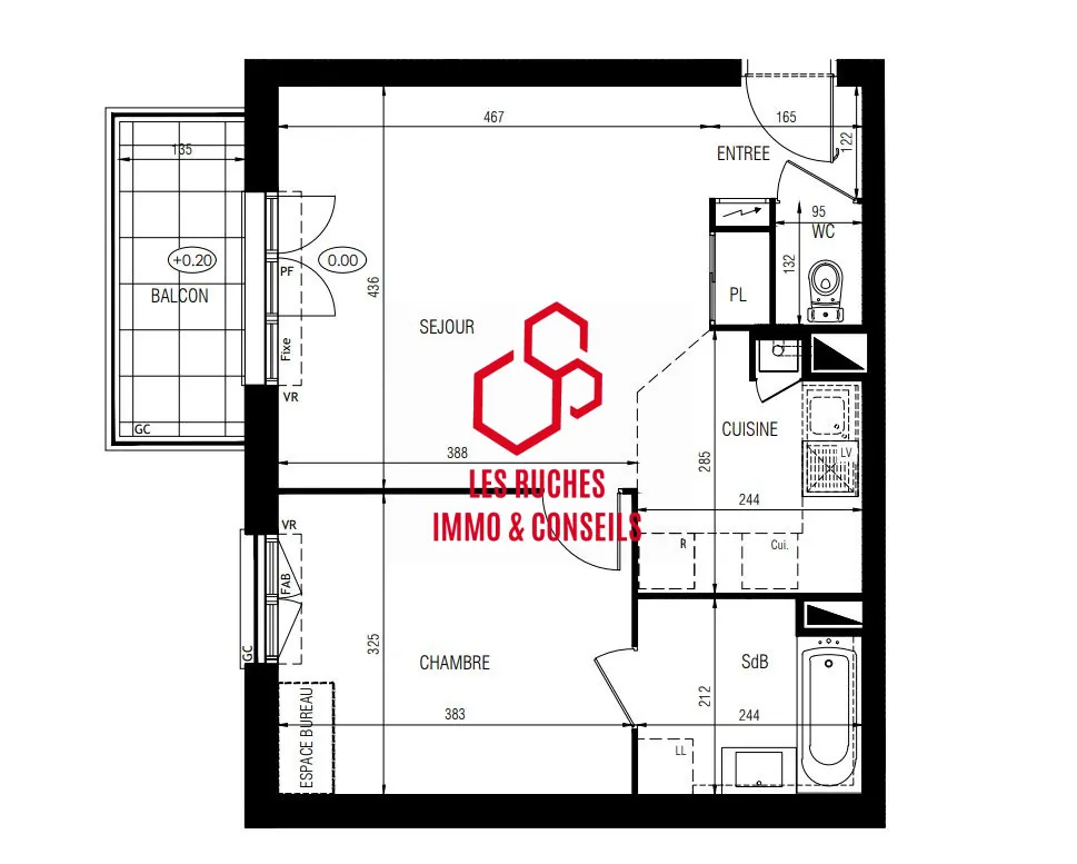 Appartement T2 à vendre à Cannes-Écluse avec balcon et environnement privilégié 