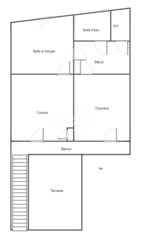 Schéma étage Maison à vendre à Saint-Savin avec grand potentiel de rénovation 
