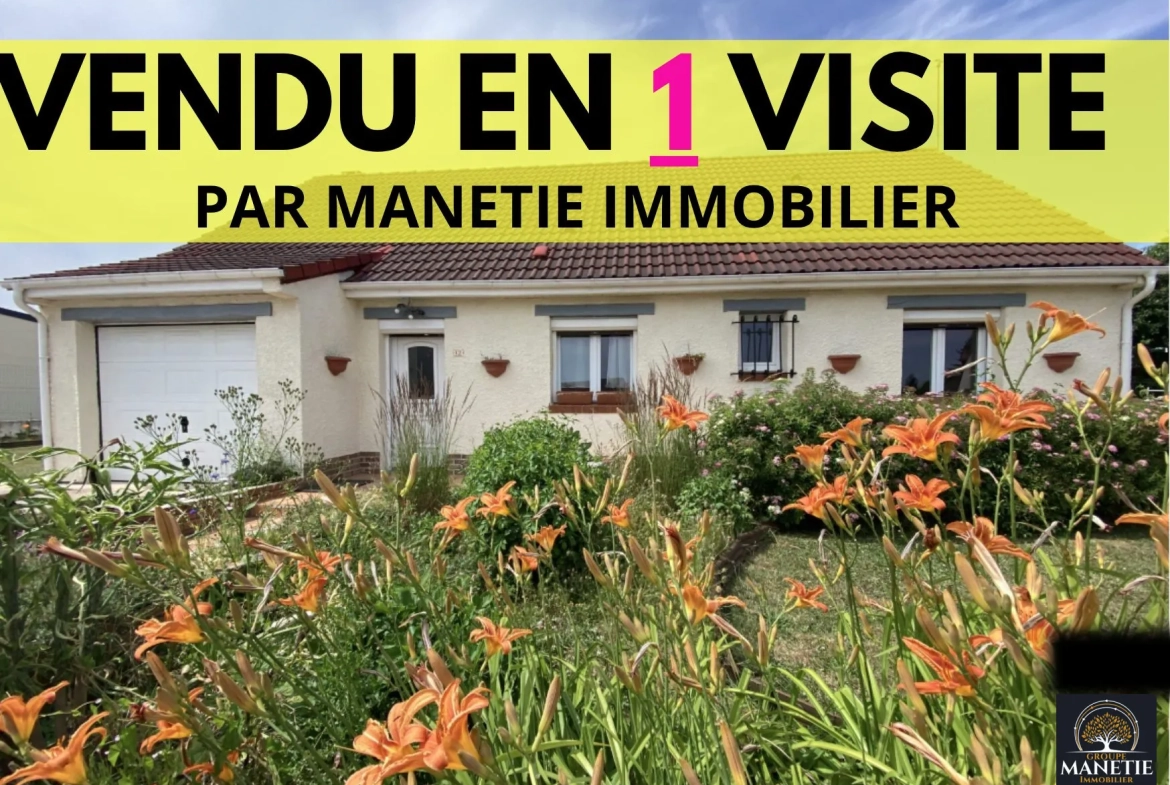 Maison individuelle de plain-pied à Croisilles avec terrasse et garage 