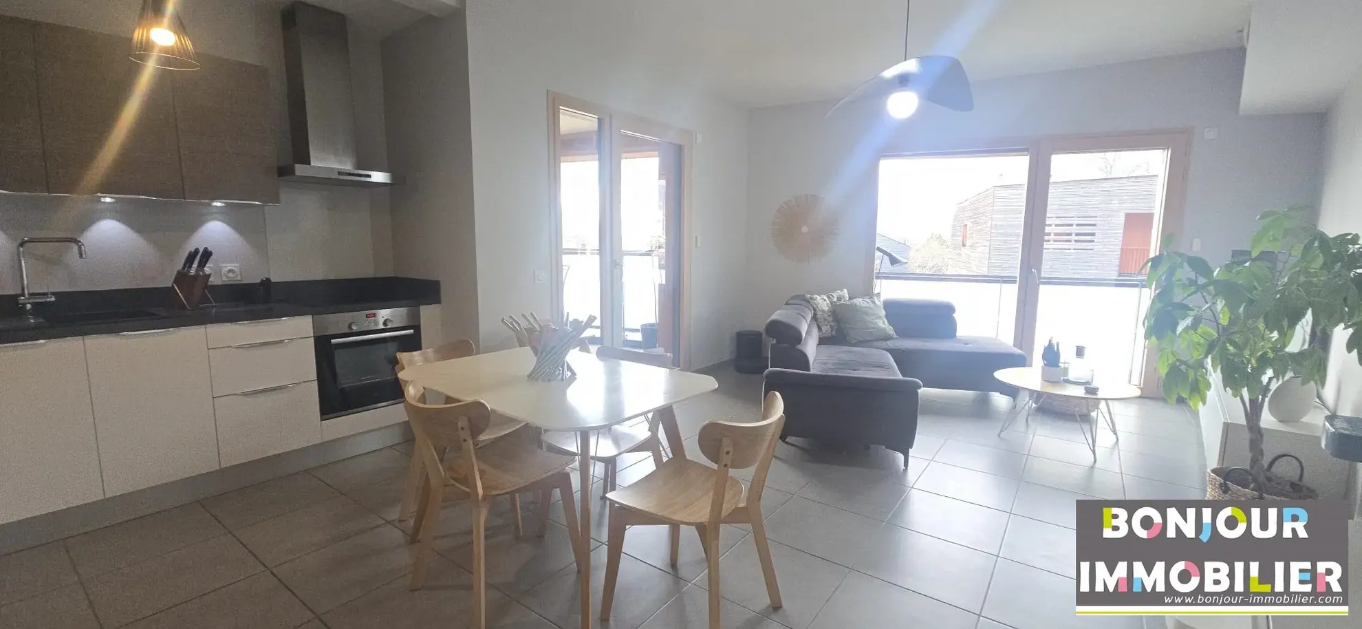 Salon Appartement 3 pièces avec terrasse à Grenoble - Dernier étage, calme et lumineux 