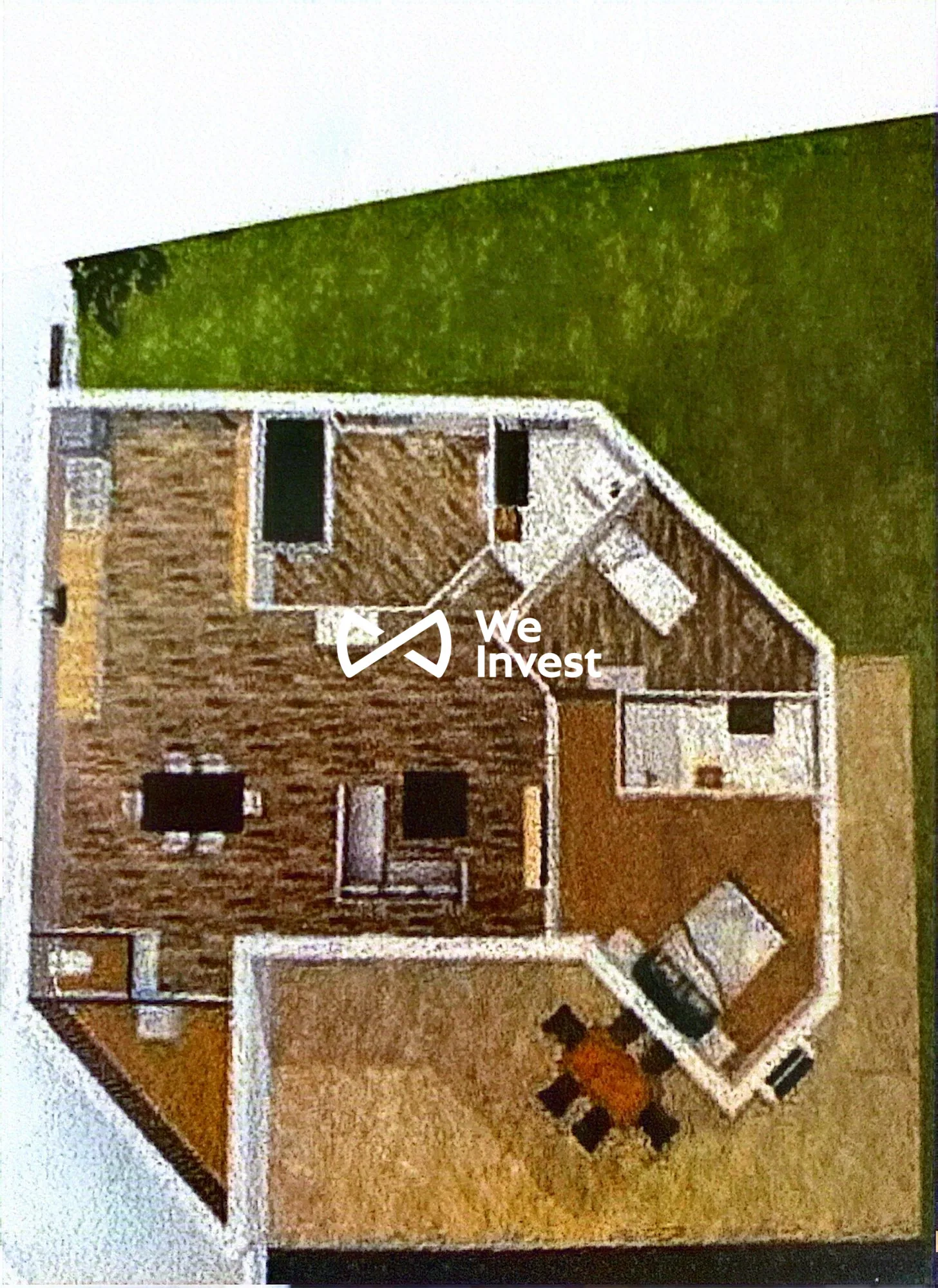 Maison en construction avec fort potentiel à Buros - Vue dégagée et terrain spacieux 