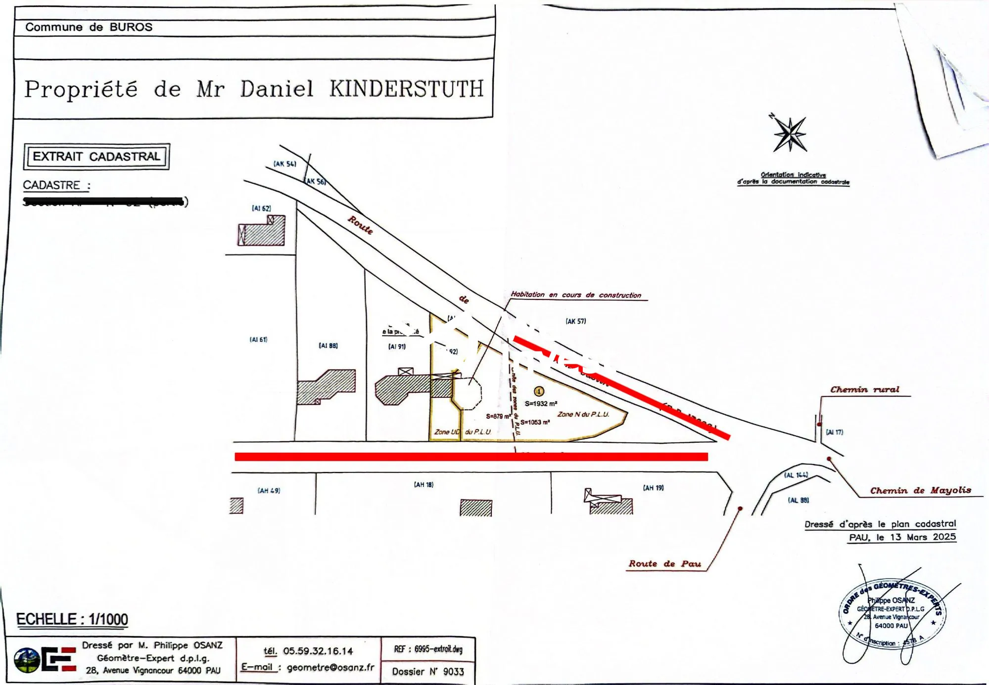 Maison en construction avec fort potentiel à Buros - Vue dégagée et terrain spacieux 