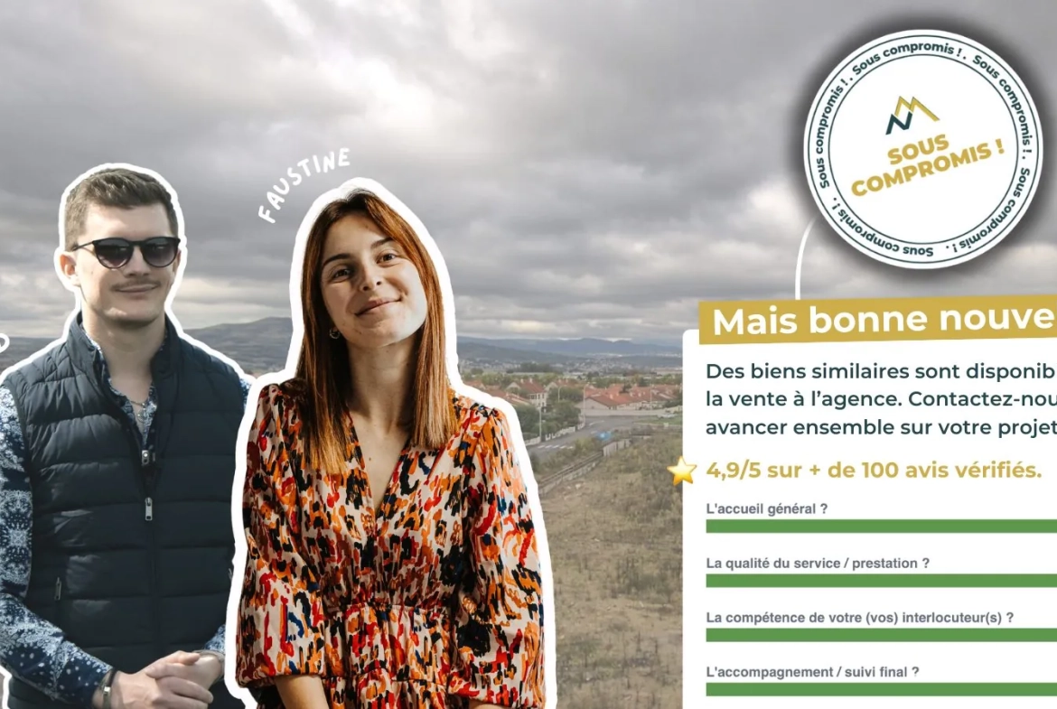 Appartement T3 avec vue dégagée, parking sécurisé à Cournon-d'Auvergne 