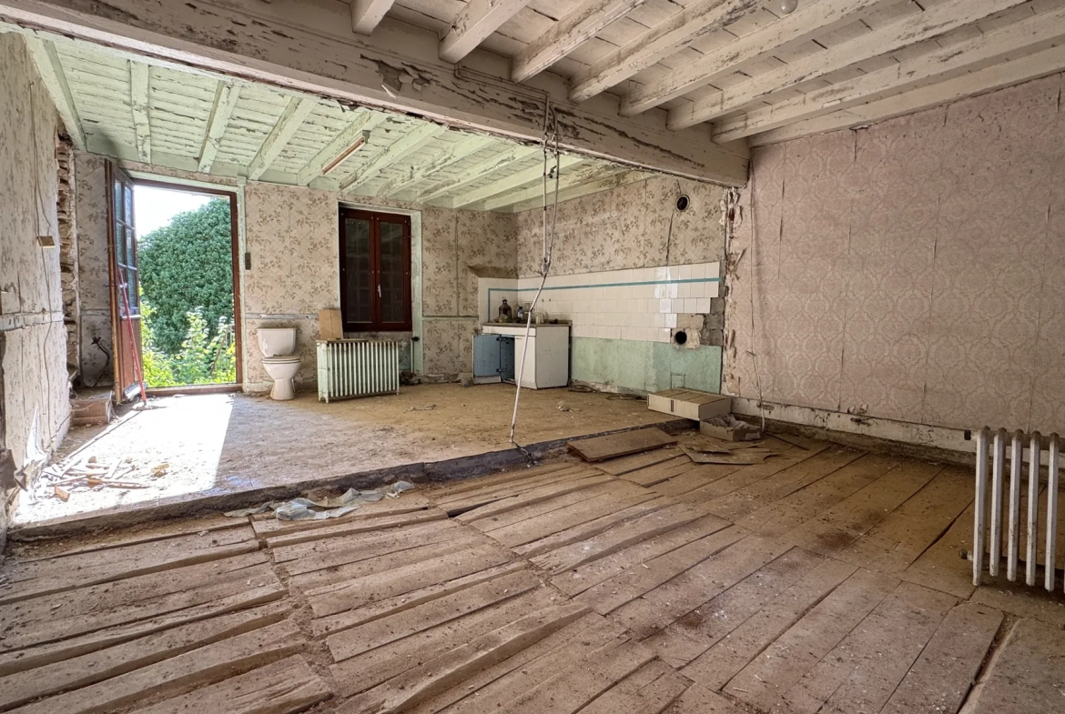 Maison à rénover à Montillot (89) avec grand terrain de 1387 m² 