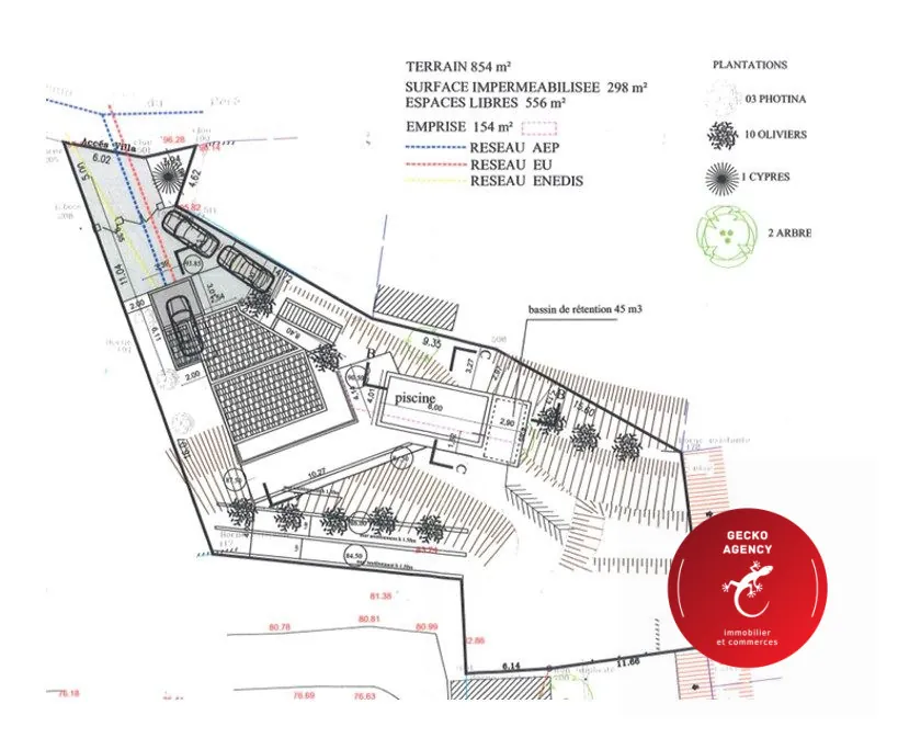 Terrain constructible avec permis de construire à La Motte - 854 m² 