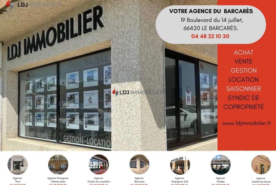 Studio cabine face mer au Barcarès - 27 m² avec loggia et accès plage 