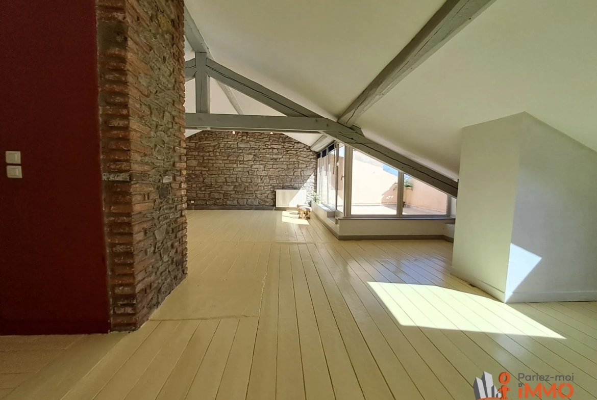 Magnifique appartement traversant de 69m² avec terrasse à Saint-Étienne 