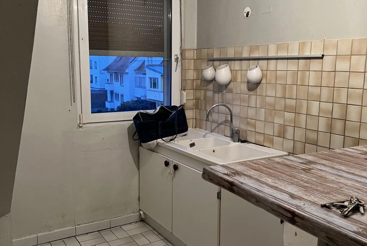 Appartement F3 à rénover avec jardin privatif à Strasbourg idéal investissement ou résidence principale 