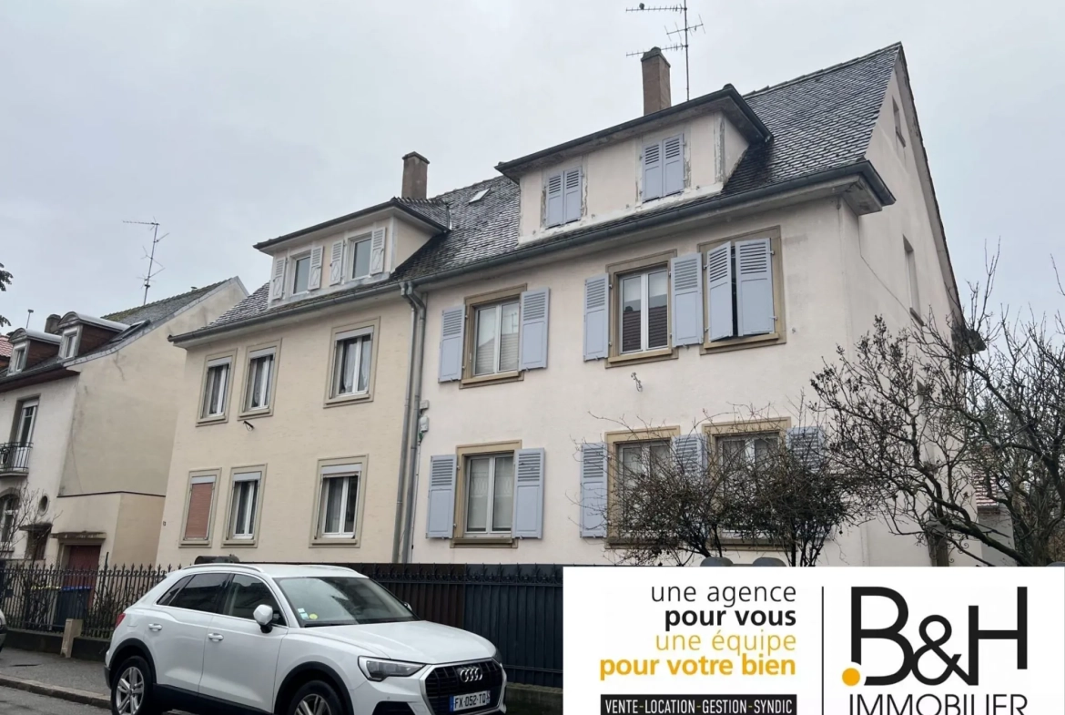 Appartement F3 à rénover avec jardin privatif à Strasbourg idéal investissement ou résidence principale 