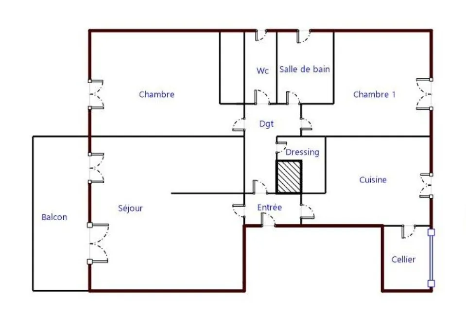 Croquis appartement  Appartement 78 m² à Nîmes avec parking et cave au Clos d'Orville 